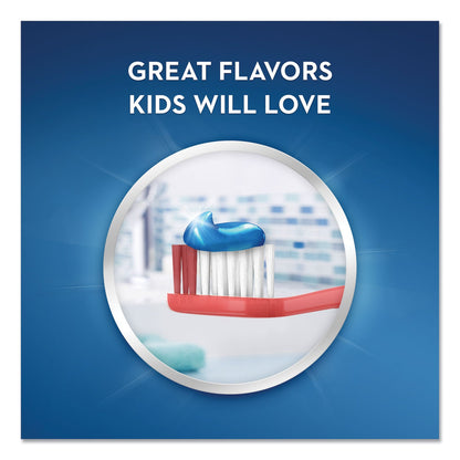Crest Kids' Sparkle Toothpaste, Blue, Bubblegum Flavor, 0.85 oz Tube, 72/Carton