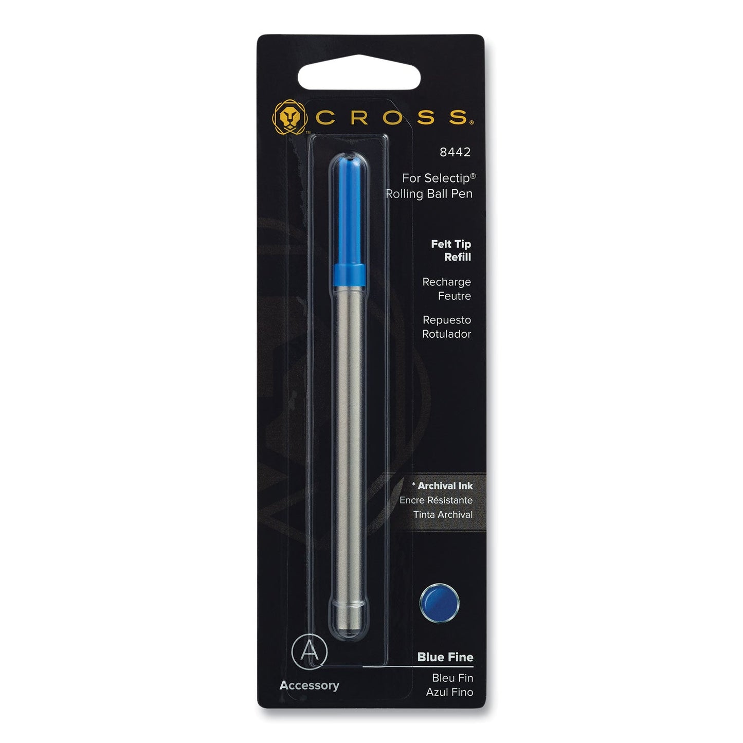 Cross Refill for Cross Selectip Porous Point Pens, Fine Bullet Tip, Blue Ink