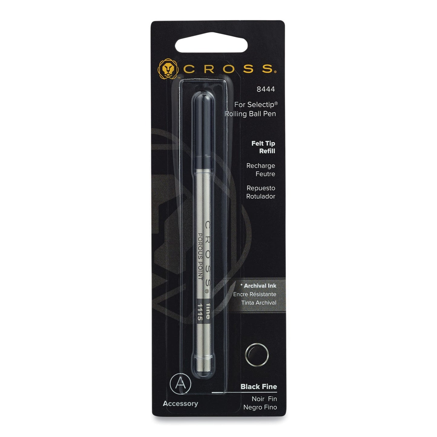 Cross Refill for Cross Selectip Porous Point Pens, Fine Bullet Tip, Black Ink