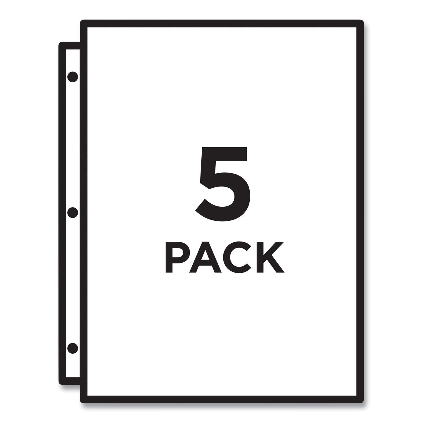 Avery Binder Pockets, 3-Hole Punched, 9.25 x 11, Clear, 5/Pack