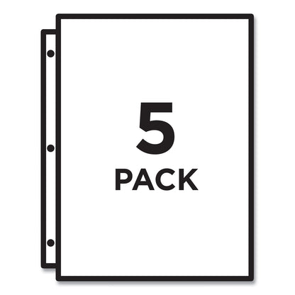 Avery Binder Pockets, 3-Hole Punched, 9.25 x 11, Clear, 5/Pack