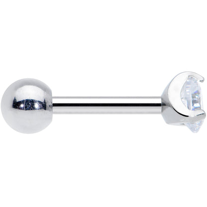 18G 1/4 Clear CZ Gem 3mm Round Cartilage Tragus Earring