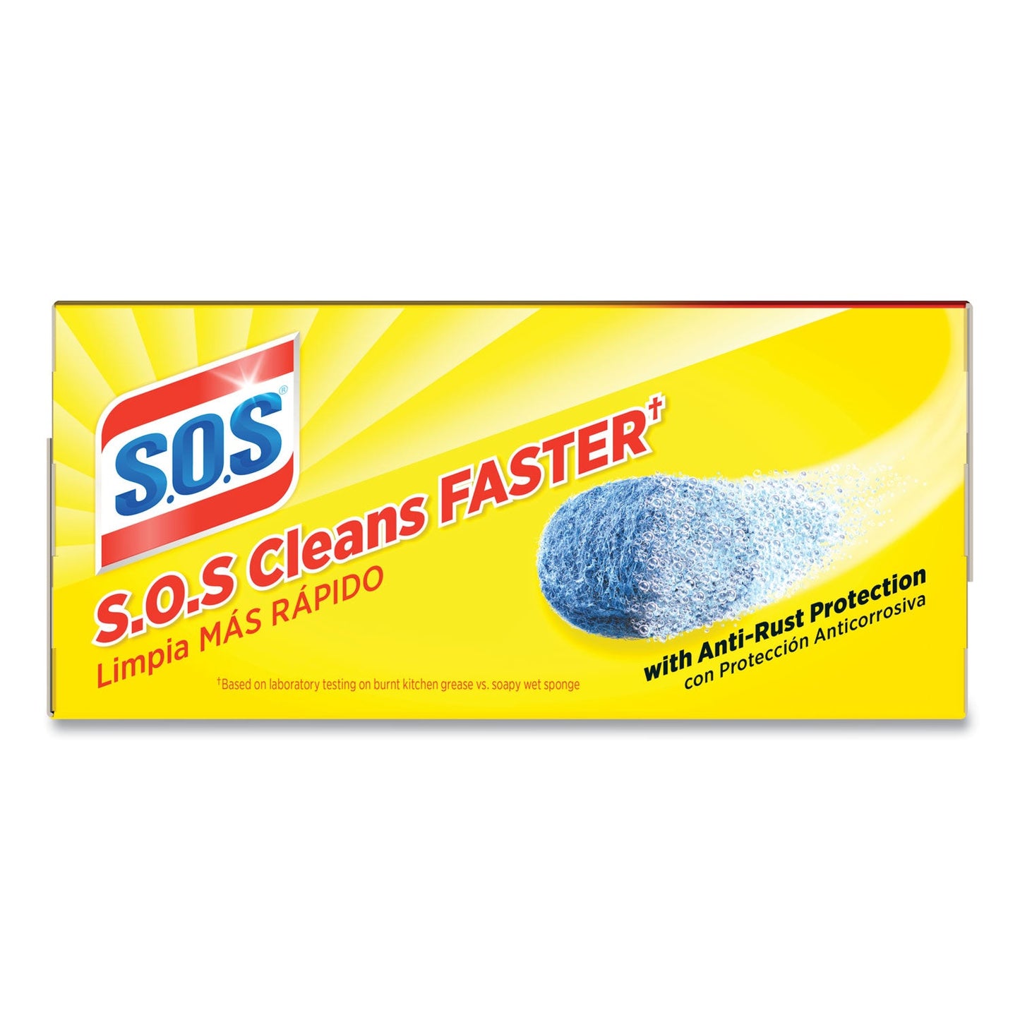 S.O.S. Steel Wool Soap Pad, Steel, 4/Box, 24 Boxes/Carton