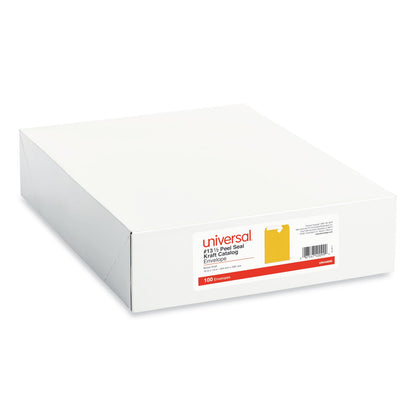 Universal Peel Seal Strip Catalog Envelope, #13 1/2, Square Flap, Self-Adhesive Closure, 10 x 13, Natural Kraft, 100/Box