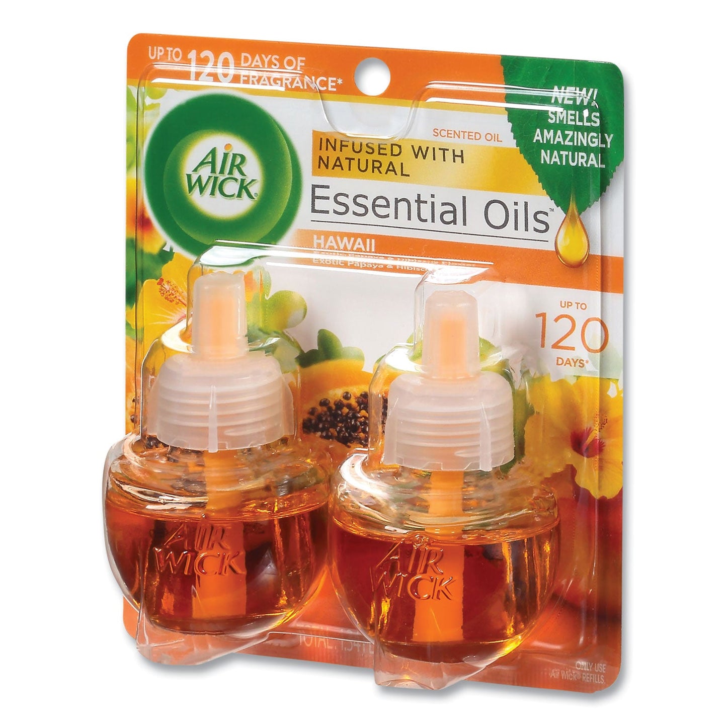 Air Wick Scented Oil Twin Refill, Hawai'i Exotic Papaya/Hibiscus Flower, 0.67 oz