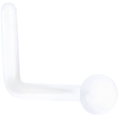 20G 1/4 Clear Bioplast Flat Top L Shape Nose Retainer Set of 10