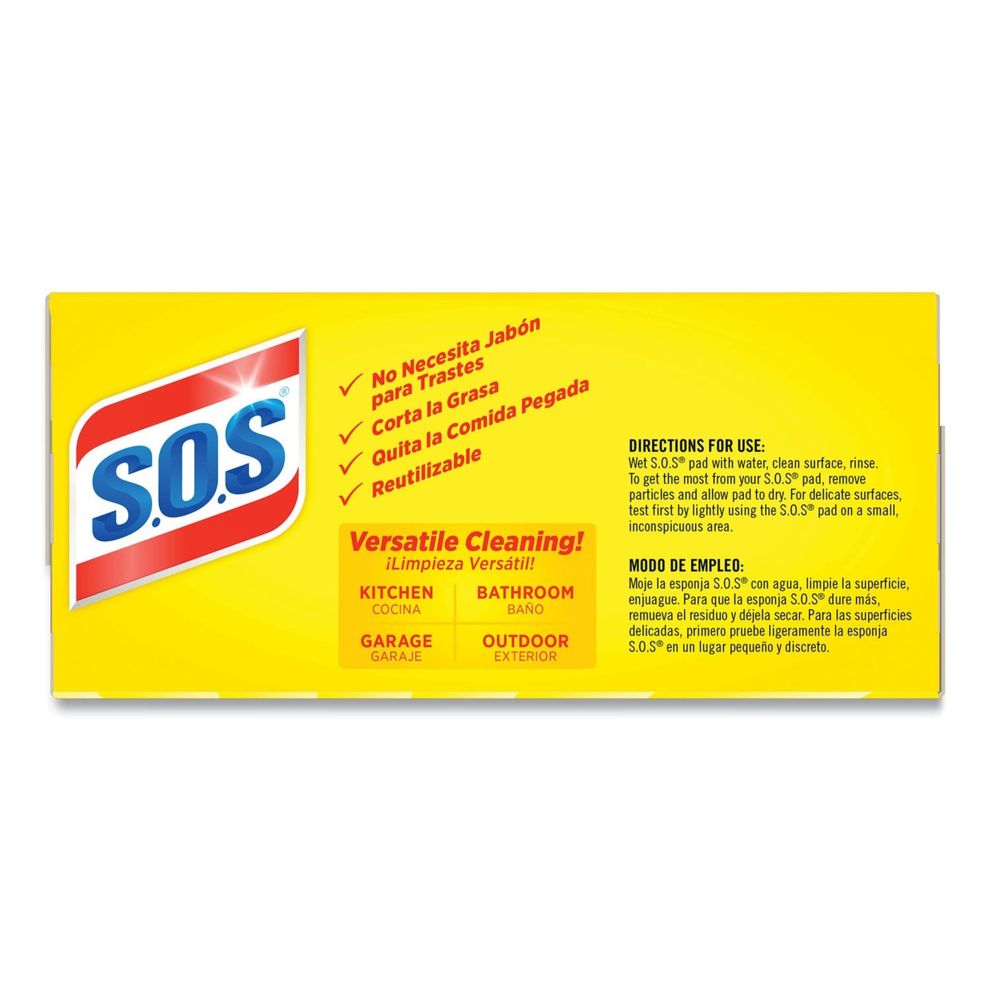 S.O.S. Steel Wool Soap Pad, Steel, 4/Box, 24 Boxes/Carton