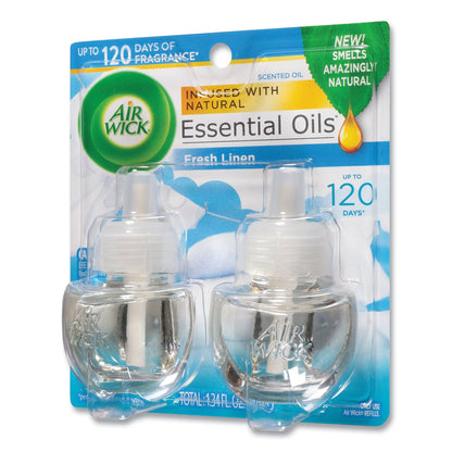 Air Wick Scented Oil Refill, Fresh Linen, 0.67 oz, 2/Pack