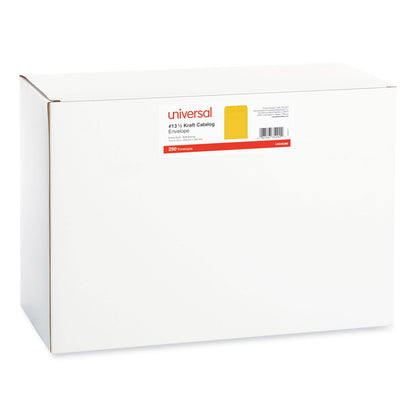 Universal Self-Stick Open End Catalog Envelope, #13 1/2, Square Flap, Self-Adhesive Closure, 10 x 13, Brown Kraft, 250/Box