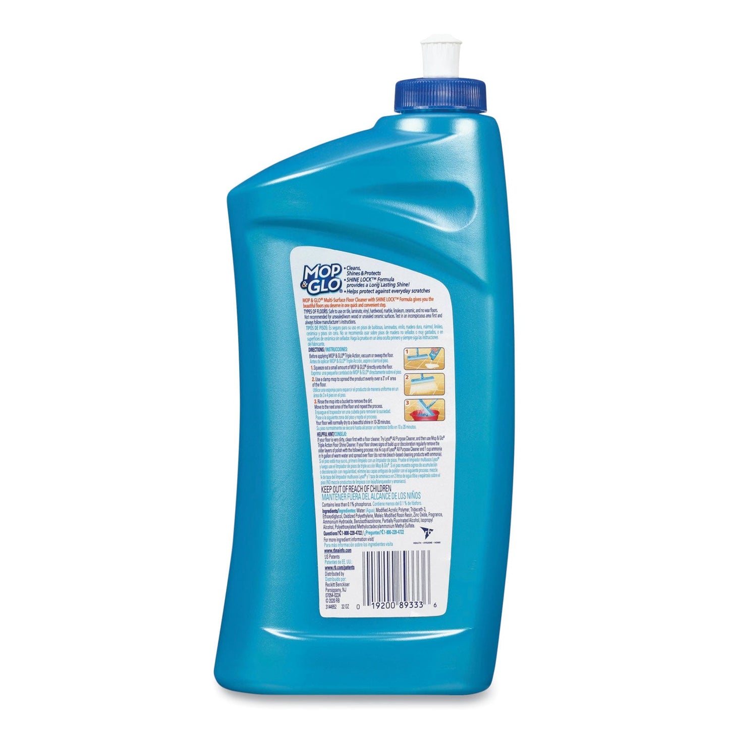 MOP & GLO Triple Action Floor Cleaner, Fresh Citrus Scent, 32 oz Bottle