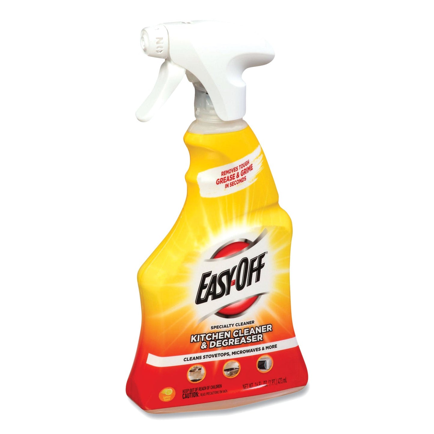 EASY-OFF Kitchen Degreaser, Lemon Scent, 16 oz Spray Bottle