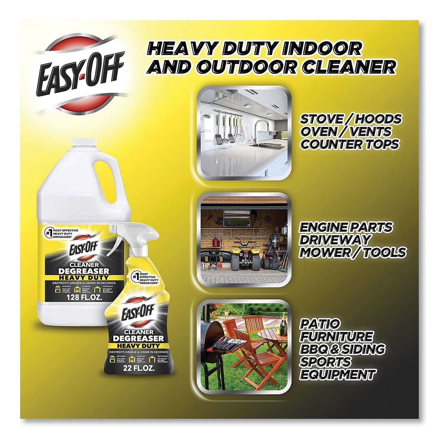 EASY-OFF Heavy Duty Cleaner Degreaser, 32 oz Spray Bottle