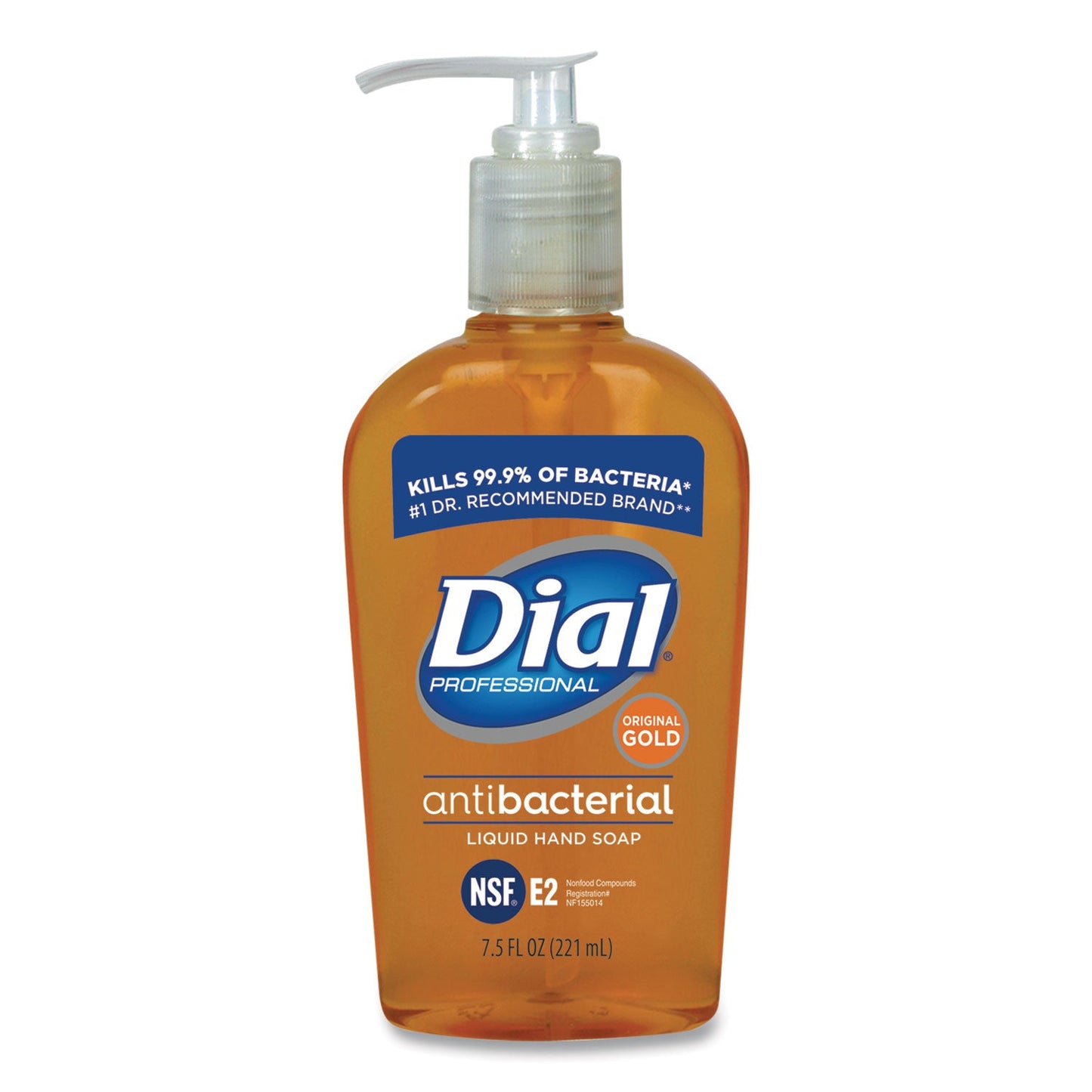 Dial Gold Antibacterial Liquid Hand Soap, Floral, 7.5 oz Pump, 12/Carton