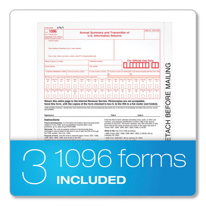 TOPS 1099-Div Tax Forms, Five-Part Carbonless, 5.5 x 8, 2/Page, (24) 1099s and (1) 1096