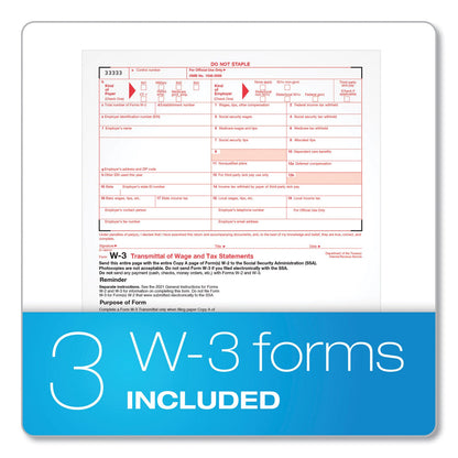 TOPS W-2 Tax Forms, Four-Part Carbonless, 5.5 x 8.5, 2/Page, (50) W-2s and (1) W-3