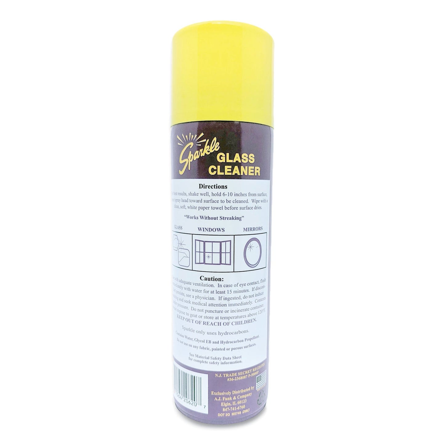 Sparkle Glass Cleaner, 20 oz Aerosol Spray, 12/Carton