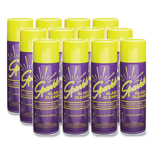 Sparkle Glass Cleaner, 20 oz Aerosol Spray, 12/Carton