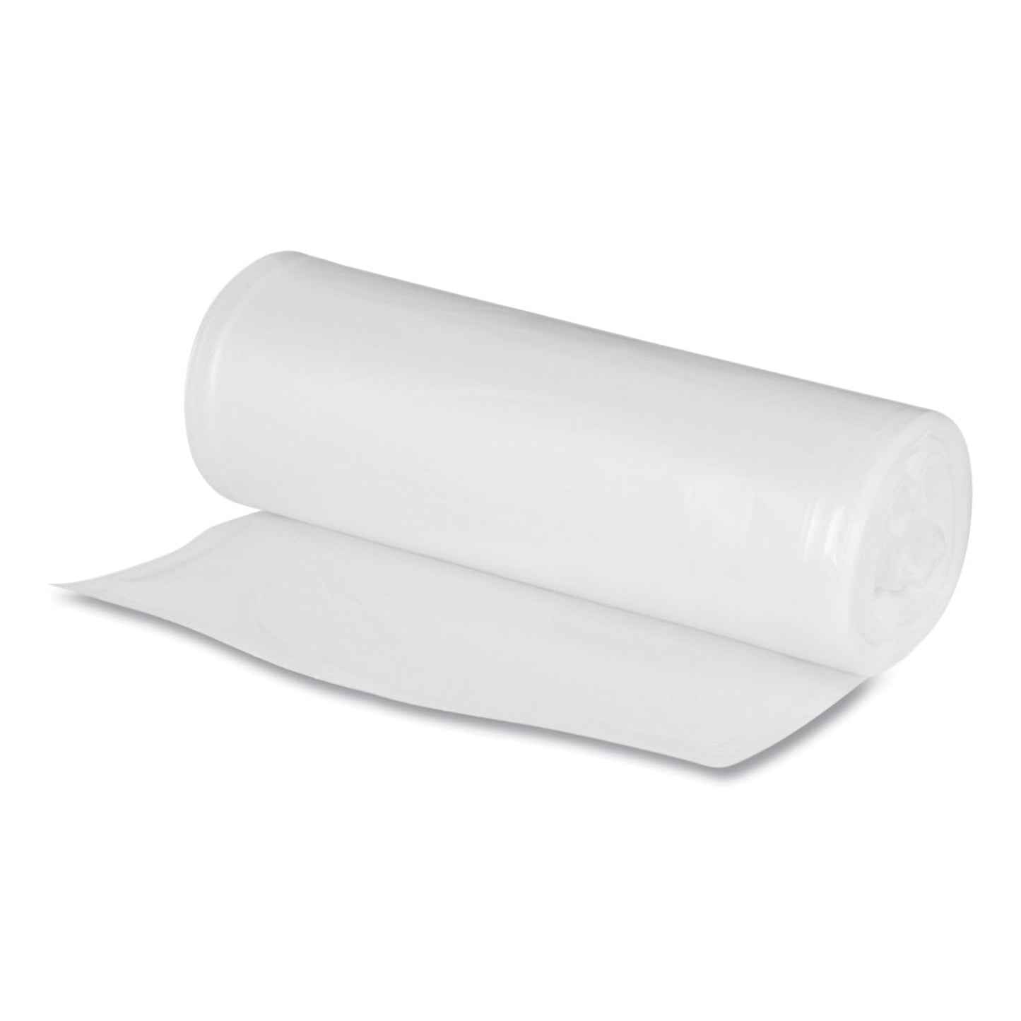 Boardwalk Low Density Repro Can Liners, For Slim Jim Containers, 23 gal, 1 mil, 28" x 45", Clear, 15 Bags/Roll, 10 Rolls/Carton