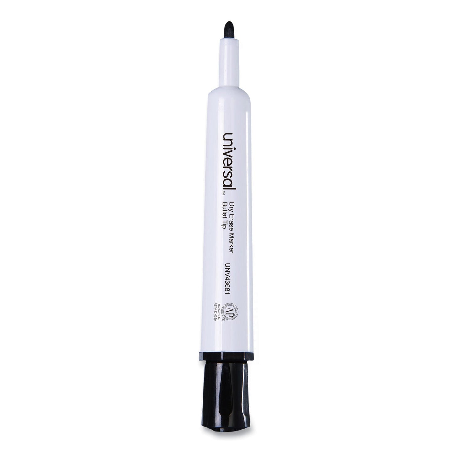 Universal Dry Erase Marker, Medium Bullet Tip, Black, Dozen