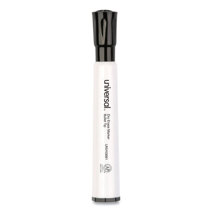 Universal Dry Erase Marker, Medium Bullet Tip, Black, Dozen