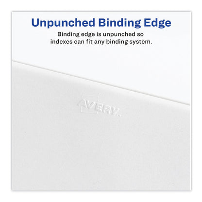 Avery Preprinted Legal Exhibit Side Tab Index Dividers, Avery Style, 25-Tab, 201 to 225, 11 x 8.5, White, 1 Set, (1338)