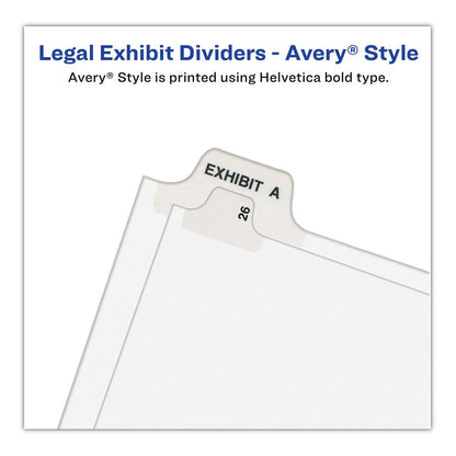 Avery Preprinted Legal Exhibit Side Tab Index Dividers, Avery Style, 25-Tab, 126 to 150, 11 x 8.5, White, 1 Set, (1335)
