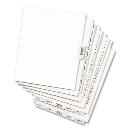Avery Preprinted Legal Exhibit Side Tab Index Dividers, Avery Style, 10-Tab, 77, 11 x 8.5, White, 25/Pack, (1077)
