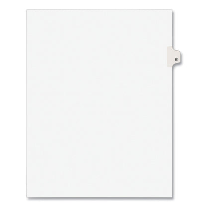Avery Preprinted Legal Exhibit Side Tab Index Dividers, Avery Style, 10-Tab, 81, 11 x 8.5, White, 25/Pack, (1081)