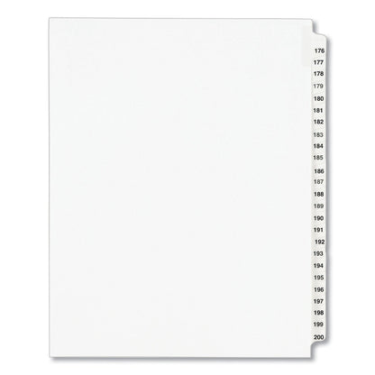 Avery Preprinted Legal Exhibit Side Tab Index Dividers, Avery Style, 25-Tab, 176 to 200, 11 x 8.5, White, 1 Set, (1337)