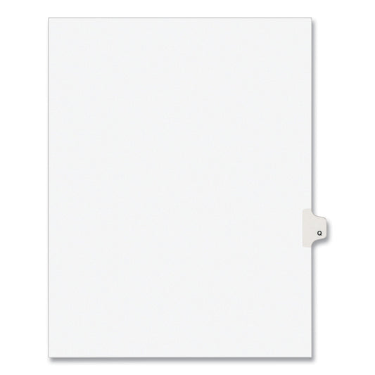 Avery Preprinted Legal Exhibit Side Tab Index Dividers, Avery Style, 26-Tab, Q, 11 x 8.5, White, 25/Pack, (1417)