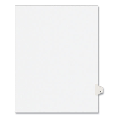 Avery Preprinted Legal Exhibit Side Tab Index Dividers, Avery Style, 26-Tab, V, 11 x 8.5, White, 25/Pack, (1422)