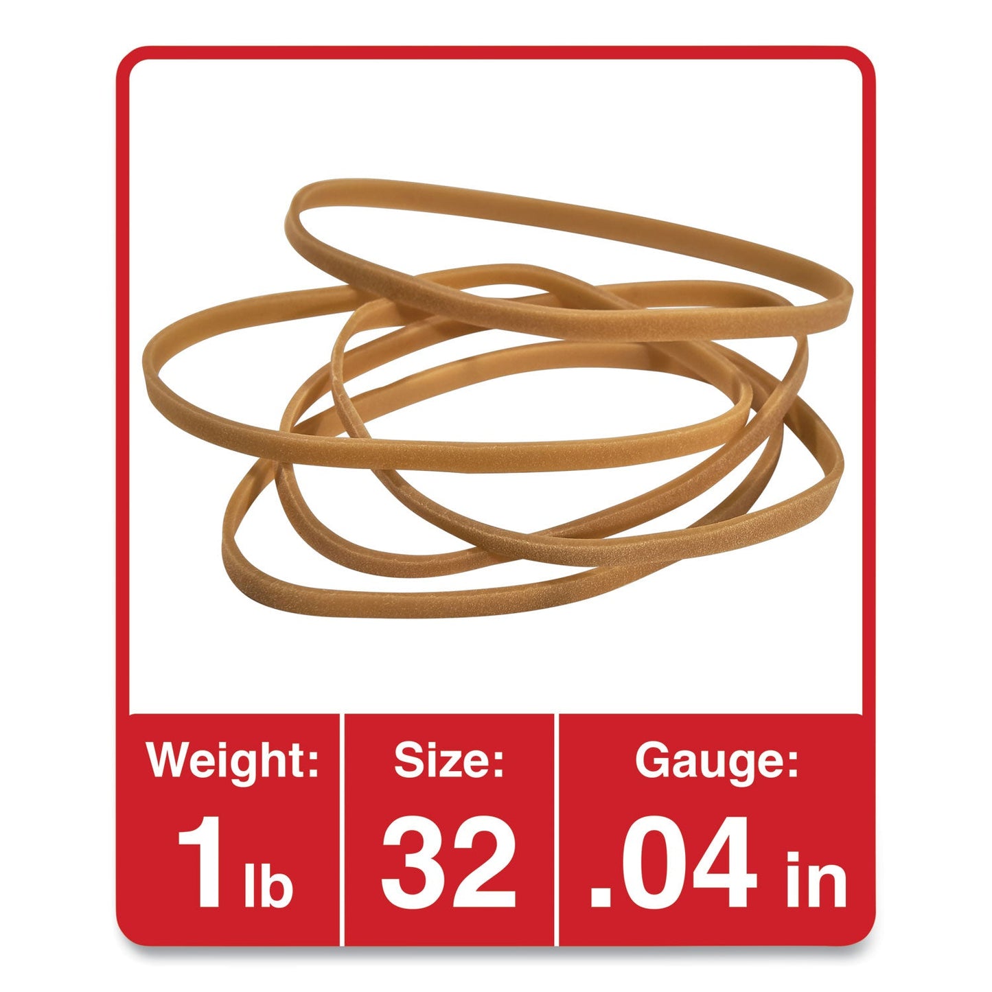 Universal Rubber Bands, Size 32, 0.04" Gauge, Beige, 1 lb Box, 820/Pack