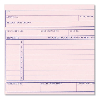 Rediform Credit Memo Book, Three-Part Carbonless, 5.5 x 7.88, 1/Page, 50 Forms