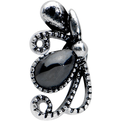 16G 5/16 Black Gem Abstract Bow Labret Monroe Tragus