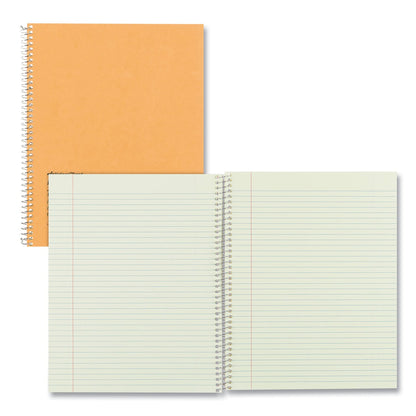 National Single-Subject Wirebound Notebooks, 1 Subject, Narrow Rule, Brown Cover, 10 x 8, 80 Eye-Ease Green Sheets