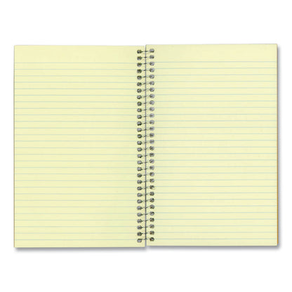 National Single-Subject Wirebound Notebooks, 1 Subject, Narrow Rule, Brown Cover, 7.75 x 5, 80 Eye-Ease Green Sheets