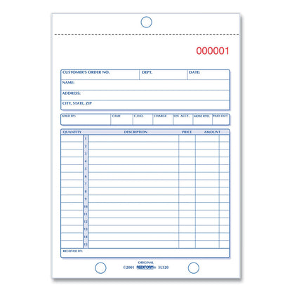 Rediform Sales Book, Two-Part Carbonless, 5.5 x 7.88, 1/Page, 50 Forms