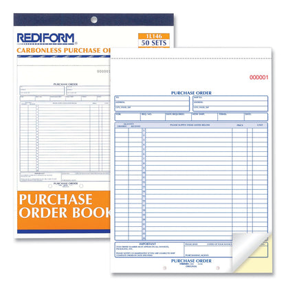 Rediform Purchase Order Book, Two-Part Carbonless, 8.5 x 11, 1/Page, 50 Forms