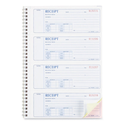 Rediform Money Receipt Book, Three-Part Carbonless, 7 x 2.75, 4/Page, 100 Forms
