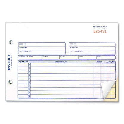 Rediform Invoice Book, Two-Part Carbonless, 5.5 x 7.88, 1/Page, 50 Forms
