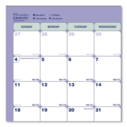 Brownline Academic 13-Month Desk Pad Calendar, 11 x 8.5, Black Binding, 13-Month (July to July): 2022 to 2023