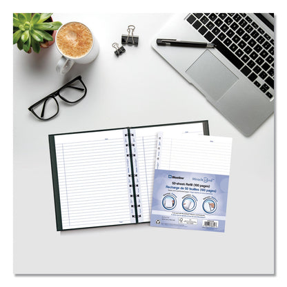 Blueline MiracleBind Ruled Paper Refill Sheets for all MiracleBind Notebooks and Planners, 9.25 x 7.25, White/Blue Sheets, Undated