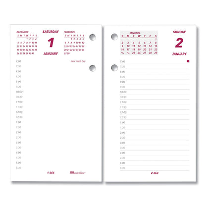 Brownline Daily Calendar Pad Refill, 6 x 3.5, White/Burgundy/Gray Sheets, 2023