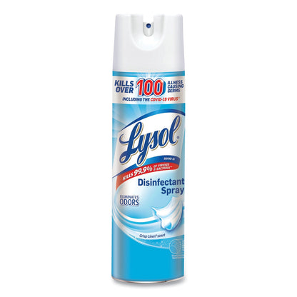 LYSOL Disinfectant Spray, Crisp Linen, 19 oz Aerosol Spray, 12/Carton