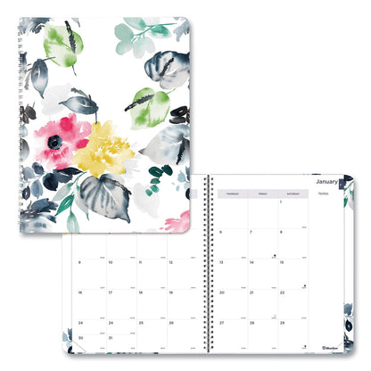 Blueline Monthly 14-Month Planner, Floral Watercolor Artwork, 11 x 8.5, Multicolor Cover, 14-Month (Dec to Jan): 2022 to 2024