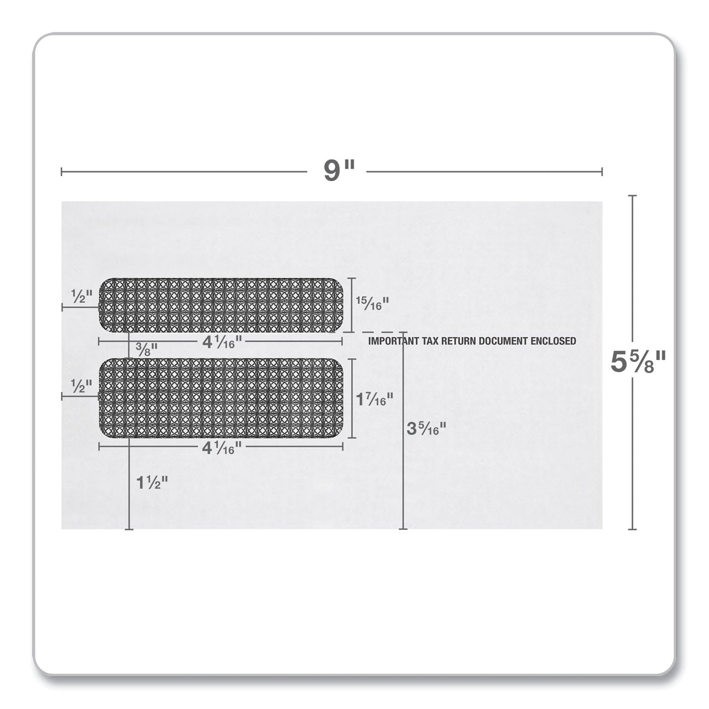 TOPS W-2 Laser Double Window Envelope, Commercial Flap, Gummed Closure, 5.63 x 9, White, 50/Pack