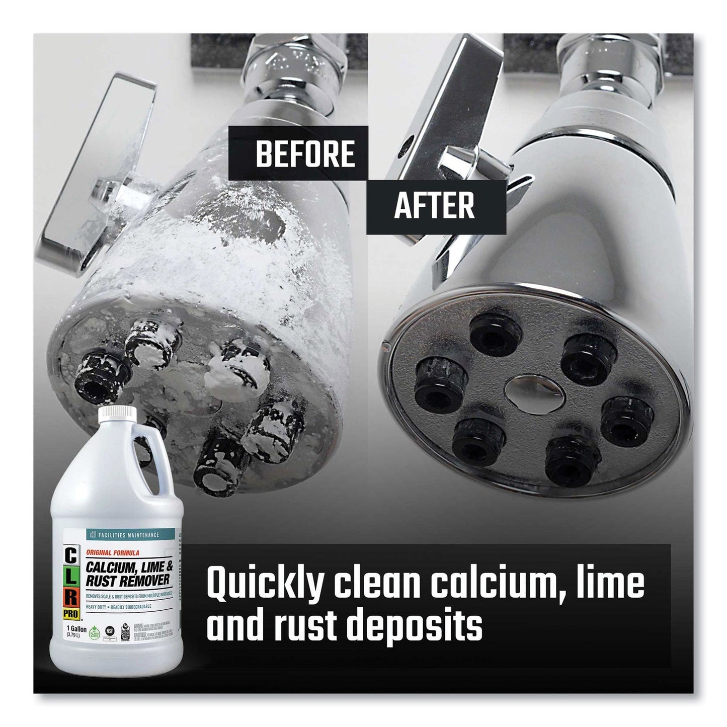 CLR PRO Calcium, Lime and Rust Remover, 1 gal Bottle