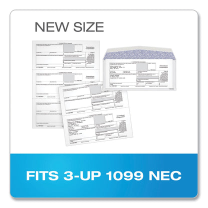 TOPS 1099 Double Window Envelope, Commercial Flap, Gummed Closure, 3.75 x 8.75, White, 24/Pack