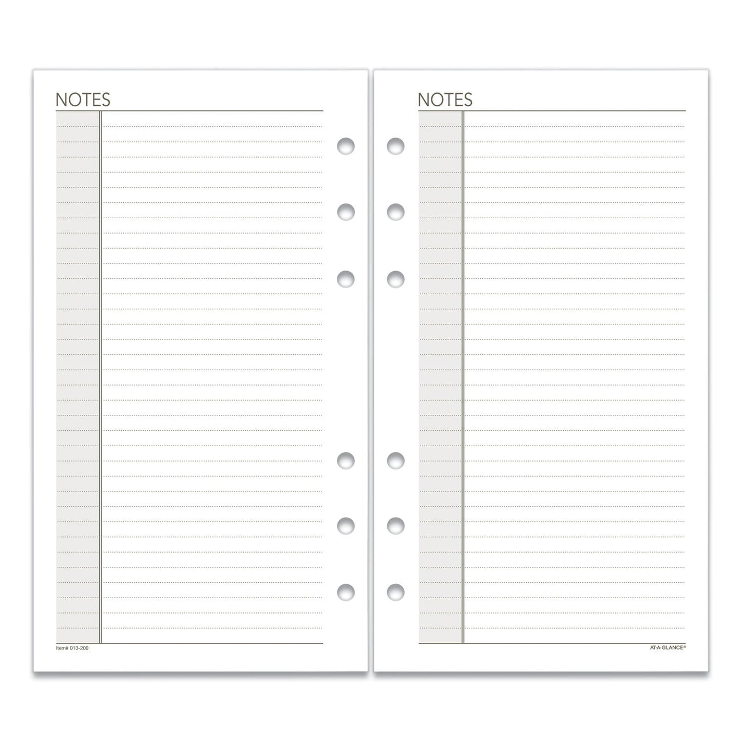 AT-A-GLANCE Lined Notes Pages for Planners/Organizers, 6.75 x 3.75, White Sheets, Undated