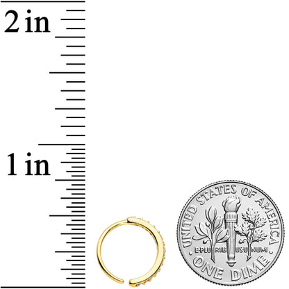 20G 3/8 Clear CZ Gem Gold Tone Forward Facing Nose Hoop